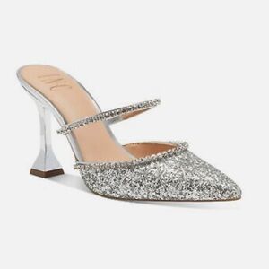 INC International Concepts Gylana Women's Silver Glitter Heels Size 10 NEW